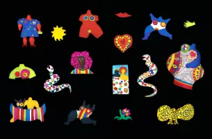 oeuvre niki saint phalle fond noir