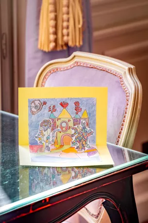carte pop up château coloriage