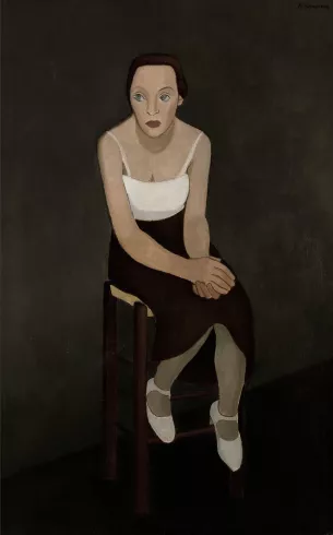 femme assise tabouret