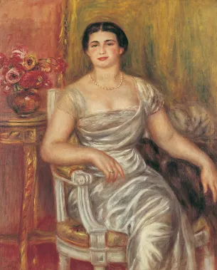 peinture portrait femme assise