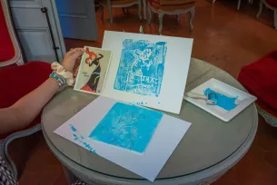 lithographie peinture bleue toulouse-lautrec