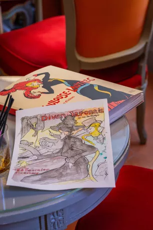 coloriage toulouse-lautrec atelier