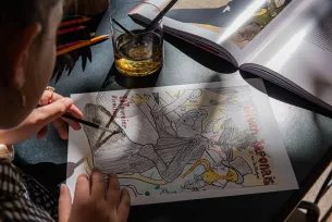 coloriage enfant atelier toulouse-lautrec