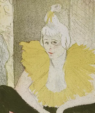 clownesse assise jaune Toulouse Lautrec