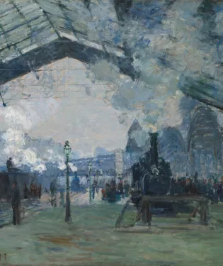 Gare arrivée train fumée