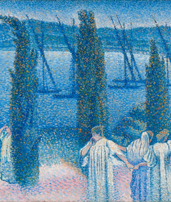 art moderne mer paysage bleu