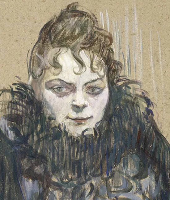 Femme en noir boa Toulouse Lautrec