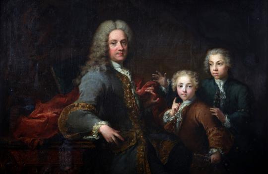 Robert le Vrac, dit Tournieres, Portrait of François Bruny de Saint-Cannat and his children, 1733, Marseille