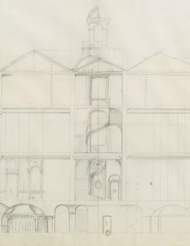 Sectional view of the Hôtel de Caumont